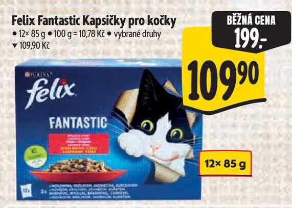 Felix Fantastic Kapsičky pro kočky, 12x 85 g