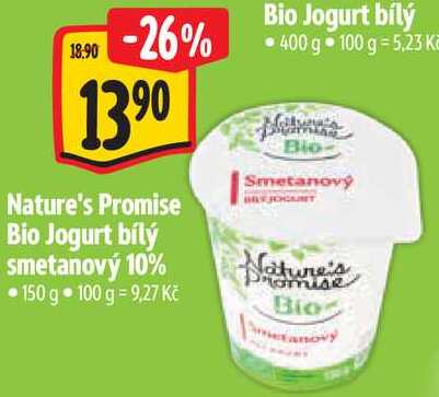 Nature's Promise Bio Jogurt bílý smetanový 10%, 150 g