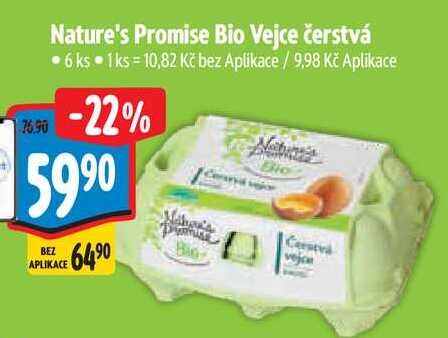 Nature's Promise Bio Vejce čerstvá, 6 ks  