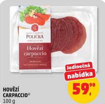 HOVĚZÍ CARPACCIO, 100 g