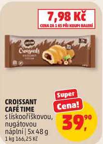 CROISSANT CAFÉ TIME s lískooříškovou, nugátovou náplní, 5x 48 g