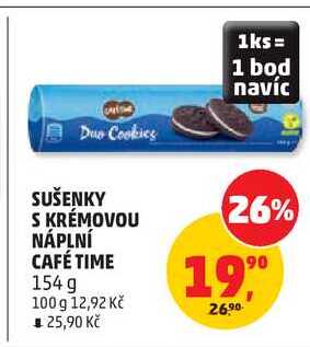 SUŠENKY S KRÉMOVOU NÁPLNÍ CAFÉ TIME, 154 g