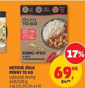 HOTOVÁ JÍDLA PENNY TO GO vybrané druhy, 450/520 g