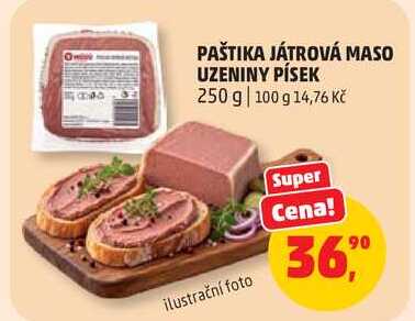 PAŠTIKA JÁTROVÁ MASO UZENINY PÍSEK, 250 g