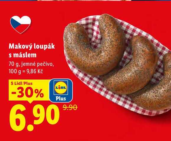 Makový loupák s máslem, 70 g