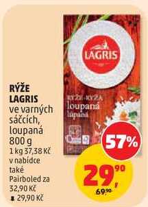 RÝŽE LAGRIS ve varných sáčcích, loupaná, 800 g