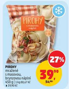 PIROHY mražené s masovou, brynzovou náplní, 450 g