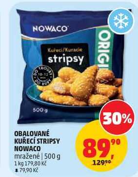 OBALOVANÉ KUŘECÍ STRIPSY NOWACO mražené, 500 g