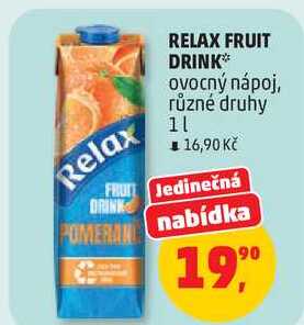 Relax RELAX FRUIT DRINK, různé druhy, 1 l
