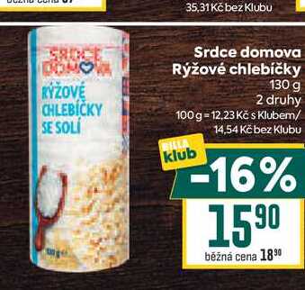 Srdce domova Rýžové chlebíčky 130 g
