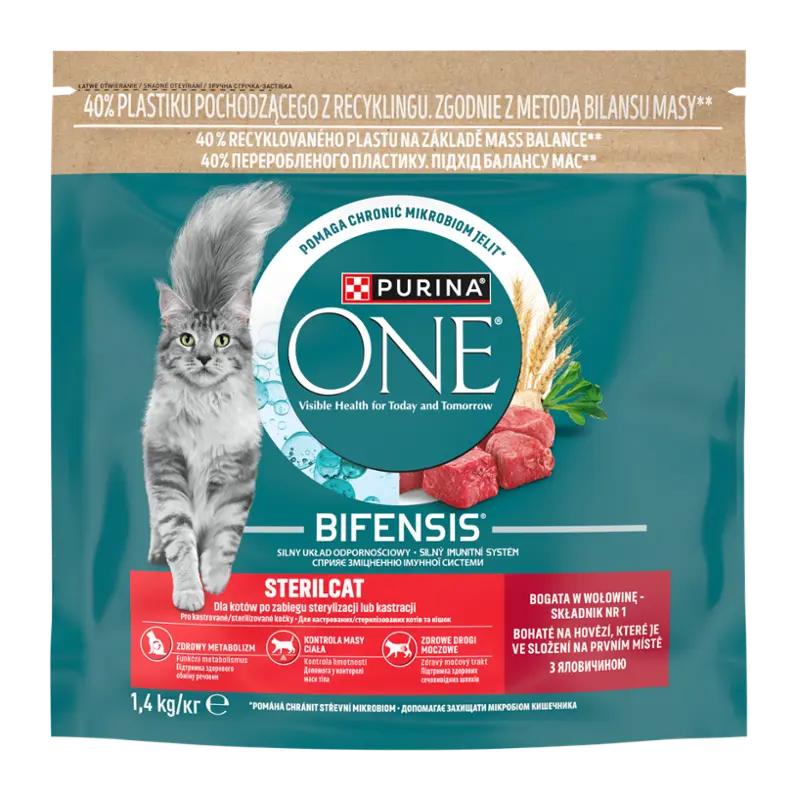 Purina One Granule pro kočky Sterilcat s hovězím, 1400 g