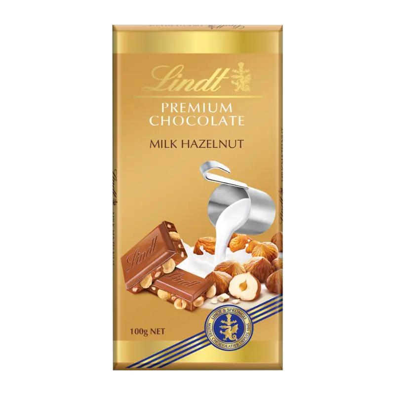 Lindt Mléčná čokoláda s celými praženými lískovými ořechy,
119 Kč