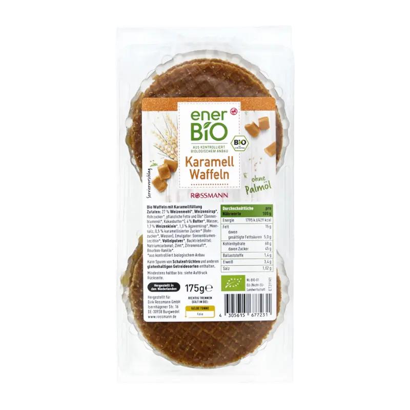 enerBiO BIO karamelové vafle, 175 g