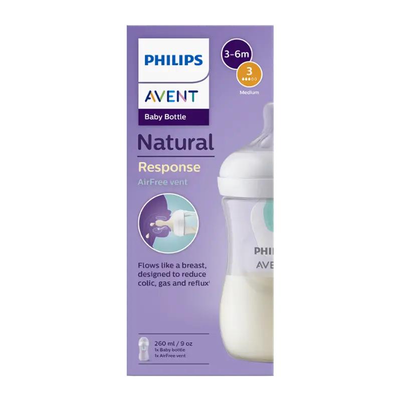 Avent Láhev Natural Response s ventilem AirFree 260 ml, 3-6m, 1 ks