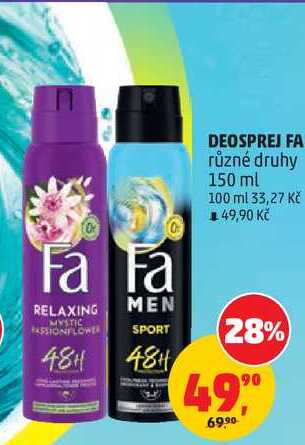 DEOSPREJ FA různé druhy, 150 ml