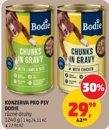 KONZERVA PRO PSY BODIE různé druhy, 1240 g