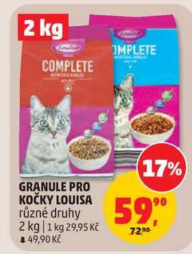 GRANULE PRO KOČKY LOUISA různé druhy, 2 kg