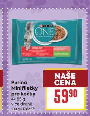 Purina Minifiletky pro kočky 4× 85 g 