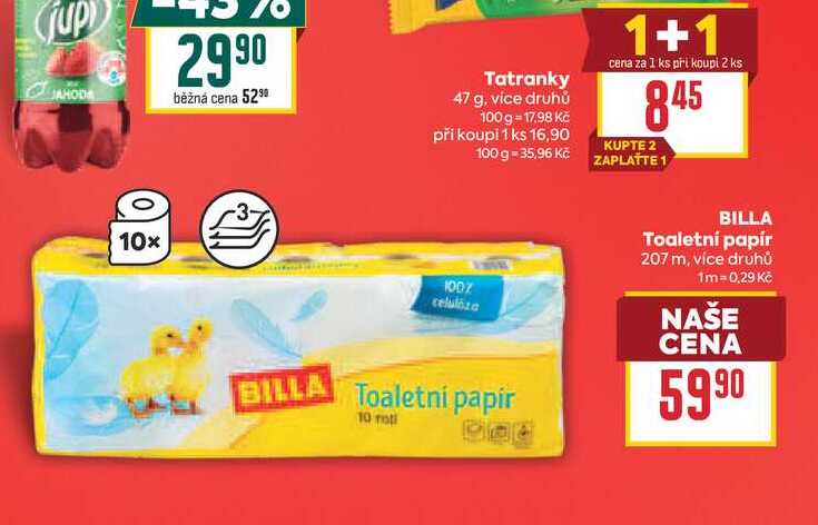BILLA Toaletní papír 207 m