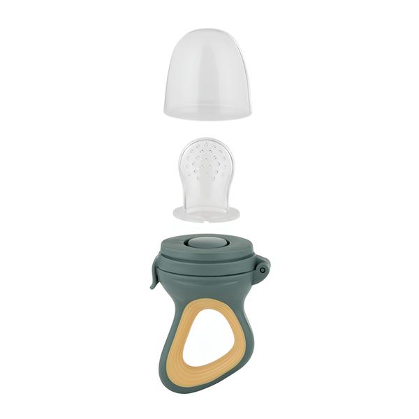 Petite&Mars Silikonový dudlík na krmení Fruzi Green & Ochre, 6m+