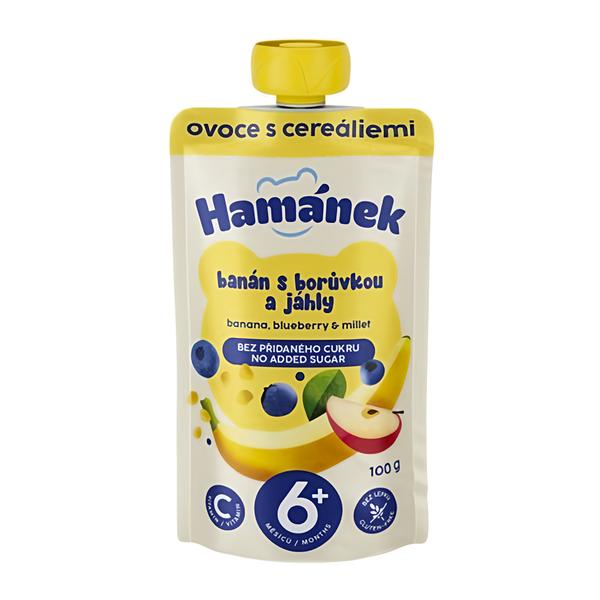 Hamánek Kapsička s jablkem, banánem, borůvkami a jáhly