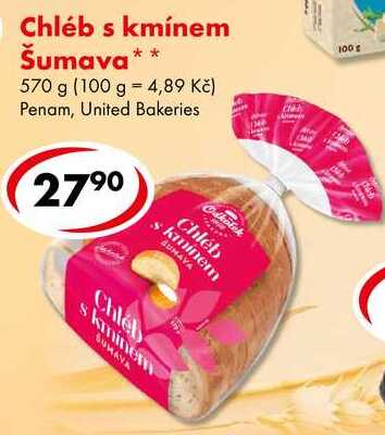 Chléb s kmínem Šumava, 570 g