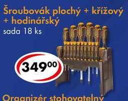 Šroubovák plochý + křížový + hodinářský