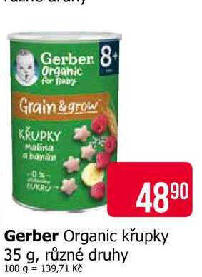 Gerber Organic křupky 35 g, různé druhy