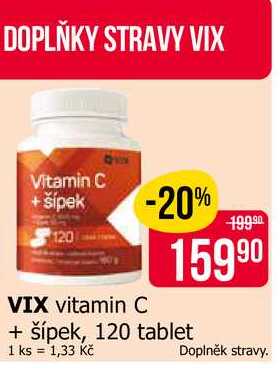 VIX vitamin C + šípek, 120 tablet
