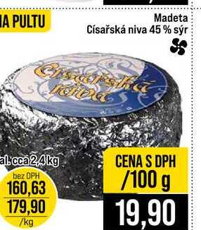 Madeta Císařská niva 45% sýr 100g