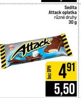 Sedita Attack oplatka různé druhy 30 g