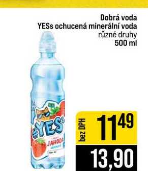 Dobrá voda YESS ochucená minerální voda různé druhy 500 ml