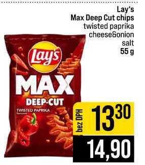 Lay's Max Deep Cut chips twisted paprika cheeseGonion salt 55 g