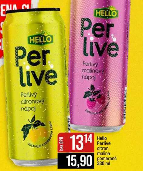 Hello Perlive citron malina pomeranč 330 ml