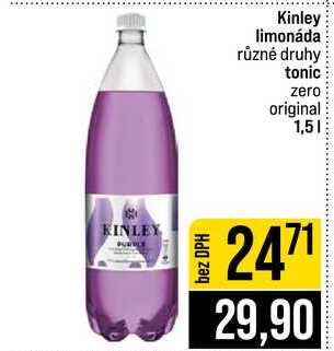 Kinley limonáda různé druhy tonic zero original 1,5l
