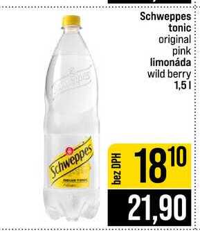 Schweppes tonic original pink limonáda wild berry 1,5l
