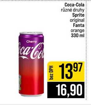 Coca-Cola různé druhy Sprite original Fanta orange 330 ml