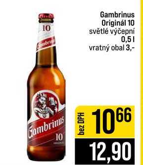 Gambrinus Originál 10 světlé výčepní 0,5l