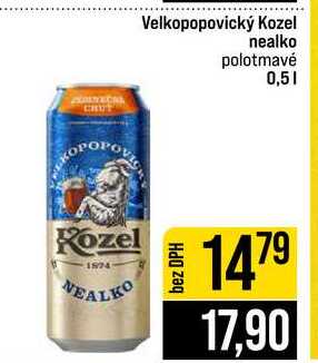 Velkopopovický Kozel nealko polotmavé 0,5l