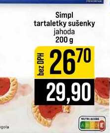 Simpl tartaletky sušenky jahoda 200 g