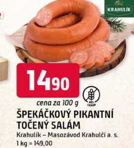 ŠPEKÁČKOVÝ PIKANTNÍ TOČENÝ SALÁM 100g