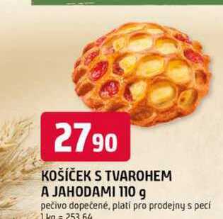 KOŠÍČEK S TVAROHEM A JAHODAMI 110 g