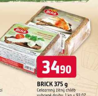 BRICK 375 g Celozrnný žitný chléb