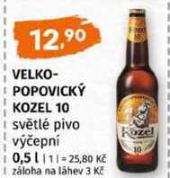 VELKOPOPOVICKÝ KOZEL 10 světlé pivo výčepní 0,5l