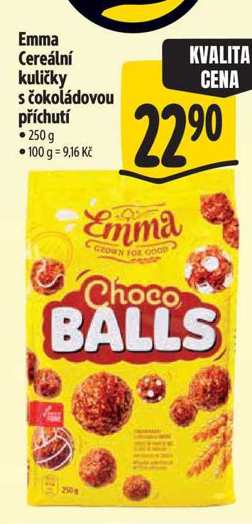 Emma Cereální kuličky s čokoládovou příchutí 250g