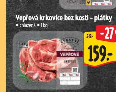 Vepřová krkovice bez kosti - plátky  1 kg