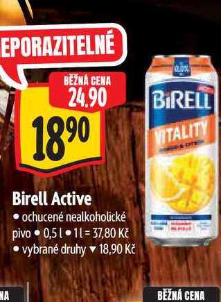 Birell Active ochucené nealkoholické pivo 0,5 l