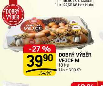 DOBRÝ VÝBĚR VEJCE M 10 ks 