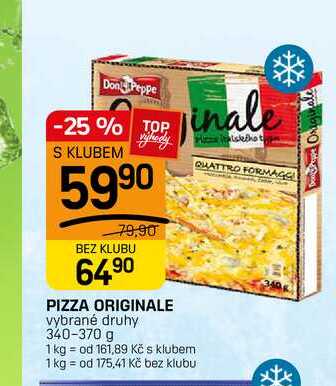 PIZZA ORIGINALE vybrané druhy 340-370 g 