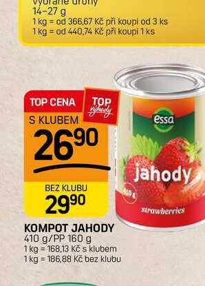 KOMPOT JAHODY 410 g/PP 160 g